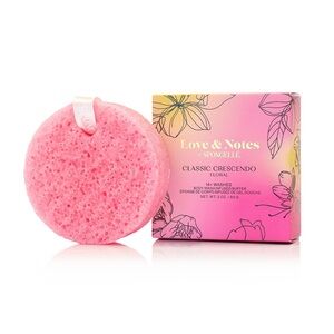 Spongelle Love & Notes Classic Crescendo Pink Bath-Body Wash Infused Buffer